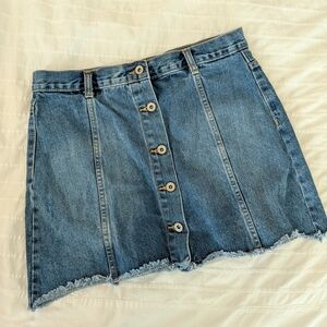 Forever 21 Los Angeles Button Front Denim Mini Skirt Size 28